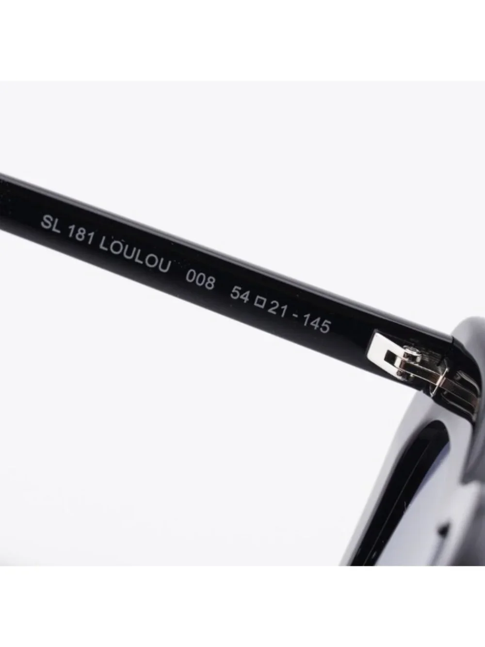 Saint Laurent SL181 LOU LOU 008 Sunglasses Black Geometric Frame, Grey Lenses